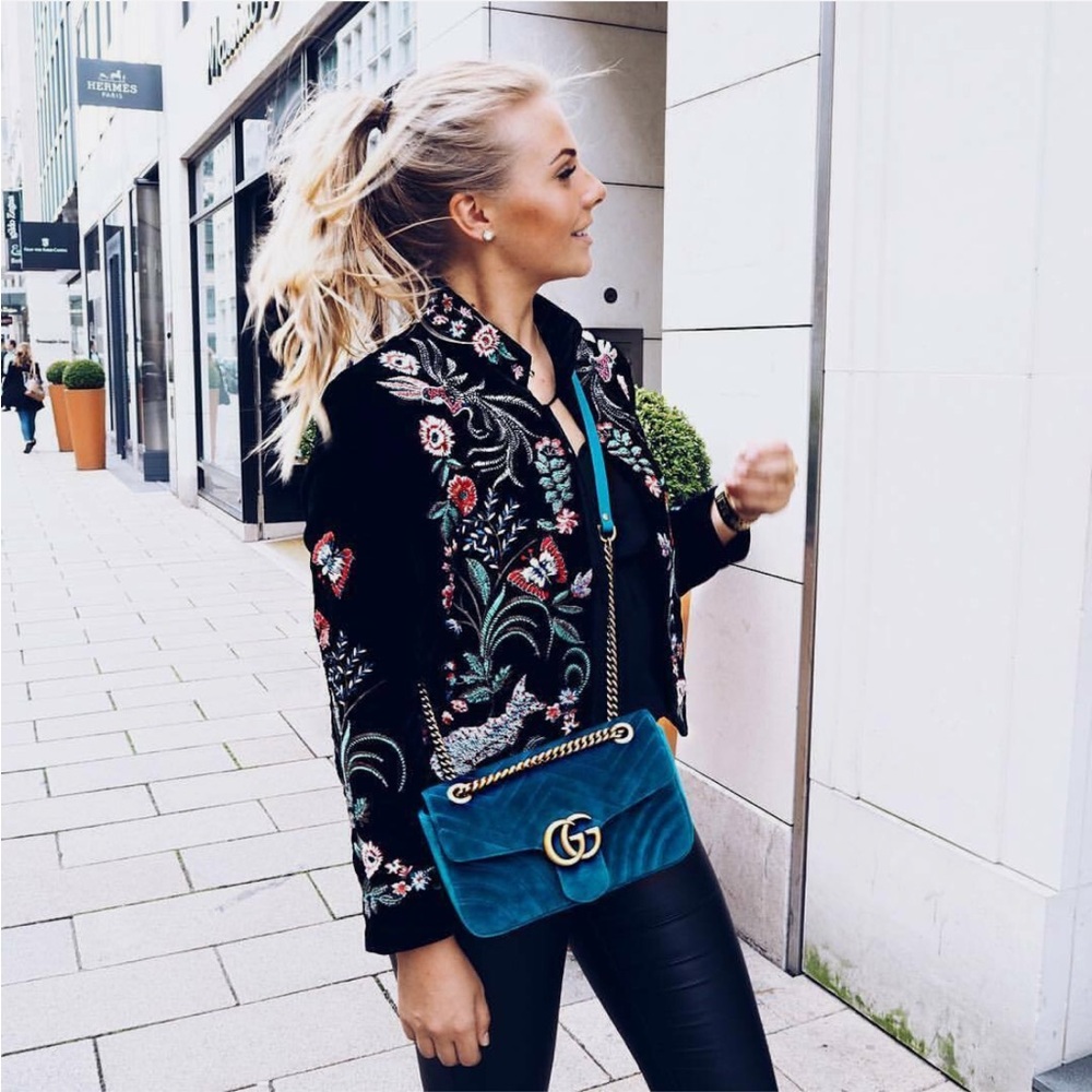 Zara Floral Embroidered Blazer - Picture 6 of 13